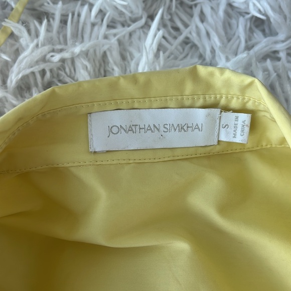 SIMKHAI Aulora Cut-Out Poplin Minidress Yellow Small - Picture 4 of 5